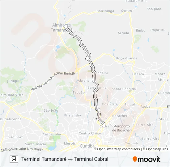 A04 TAMANDARÉ / CABRAL (LINHA DIRETA) Bus Line Map