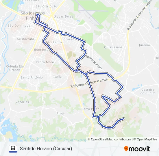 505 INTERBAIRROS 1 Bus Line Map