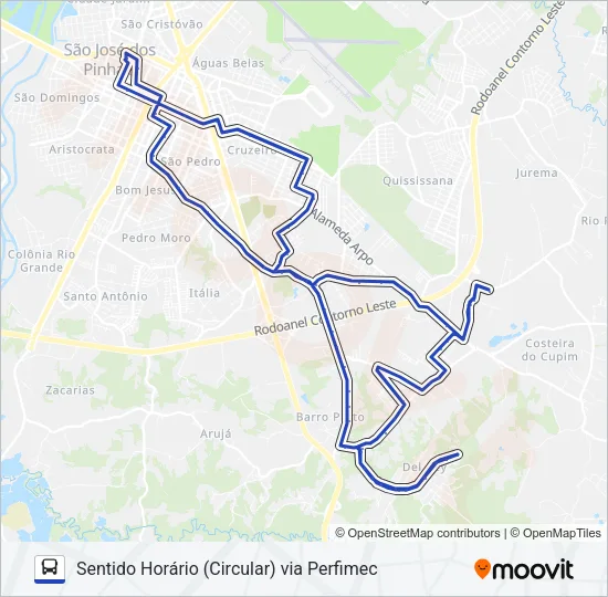 505 INTERBAIRROS 1 Bus Line Map