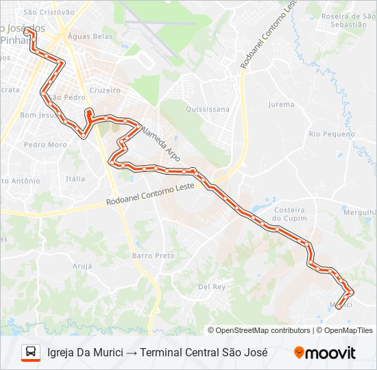 520 T. CENTRAL / MURICI bus Line Map