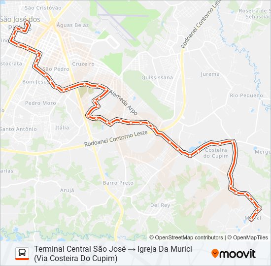 520 T. CENTRAL / MURICI bus Line Map