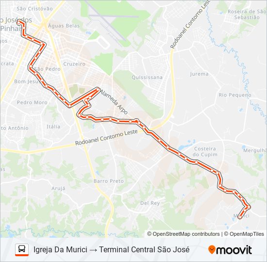 520 T. CENTRAL / MURICI bus Line Map