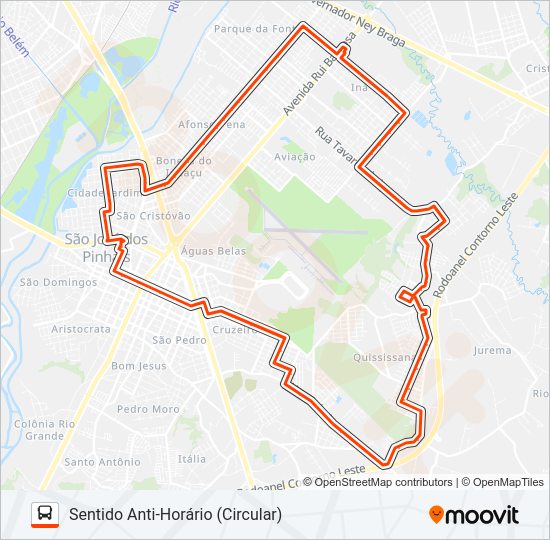 Mapa da linha 530 BAIRRO A BAIRRO - 2 de ônibus