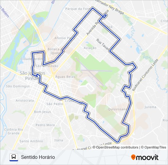 Mapa da linha 531 BAIRRO A BAIRRO - 1 de ônibus
