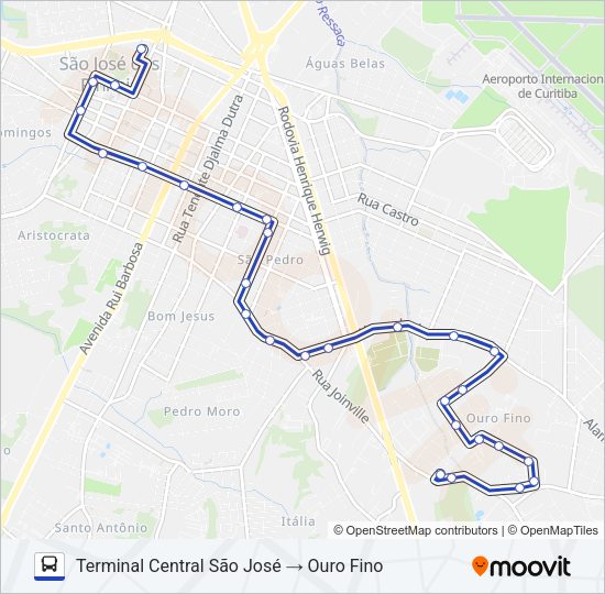Mapa da linha 543 BAIRRO A BAIRRO - 3 de ônibus