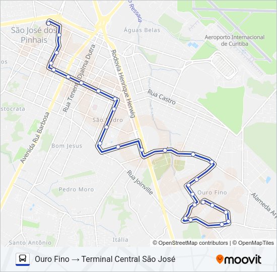 Mapa da linha 543 BAIRRO A BAIRRO - 3 de ônibus