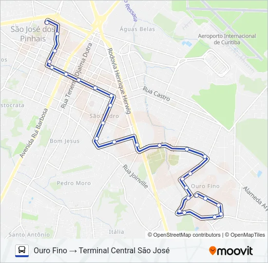 543 BAIRRO A BAIRRO - 3 Bus Line Map