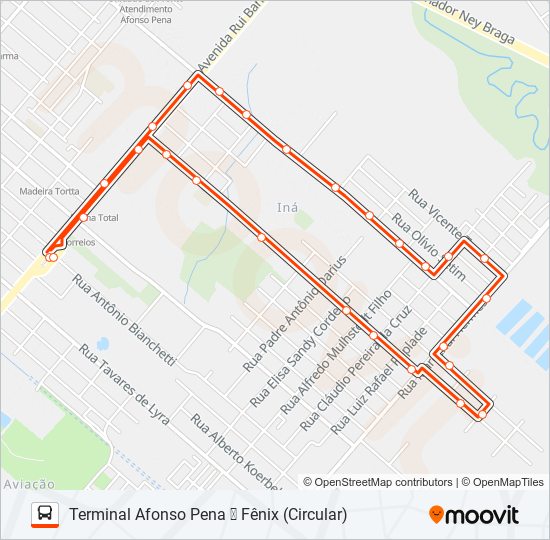 144 T. AFONSO PENA / FÊNIX bus Line Map