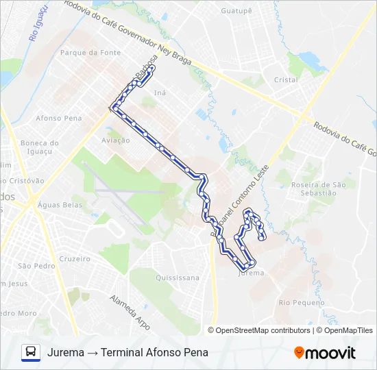130 T. AFONSO PENA / JUREMA Bus Line Map