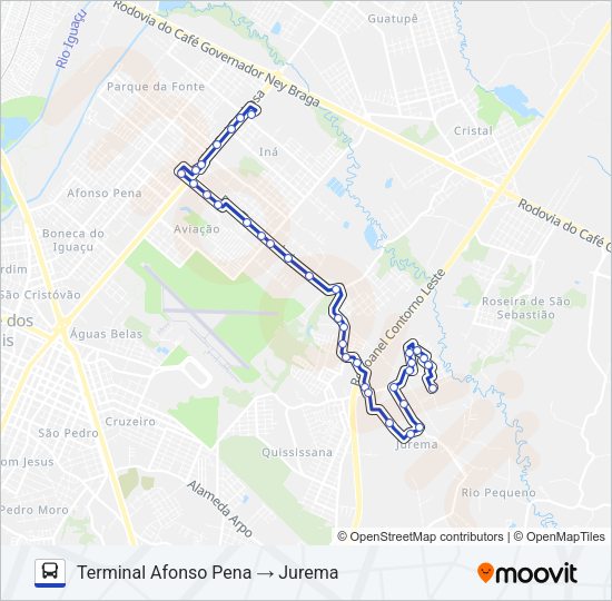 130 T. AFONSO PENA / JUREMA Bus Line Map