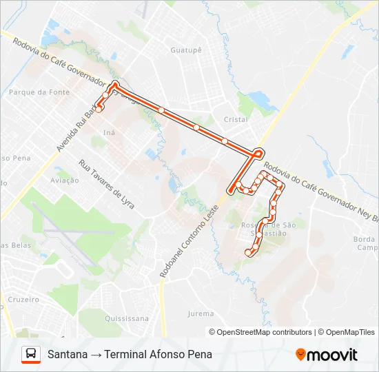 125 T. AFONSO PENA / RENAULT Bus Line Map