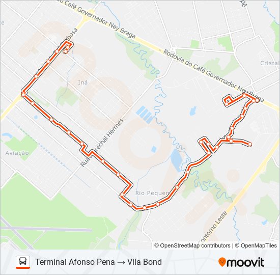 109 T. AFONSO PENA / VILA BOND bus Line Map