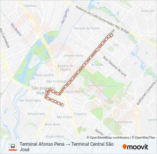 101 T. AFONSO PENA / T. CENTRAL bus Line Map