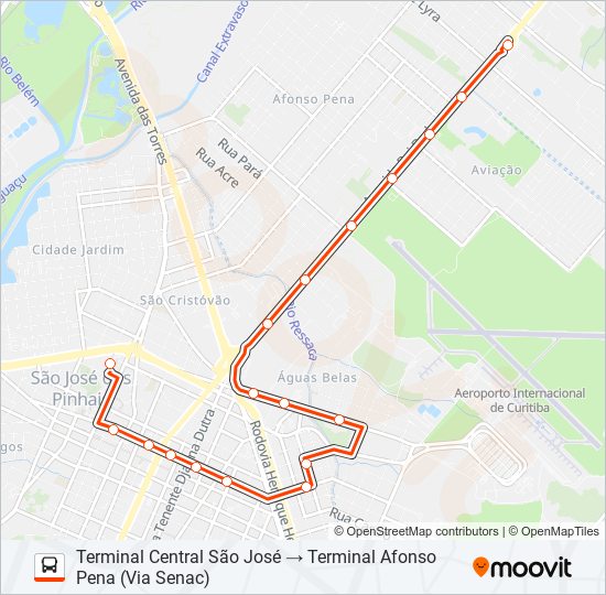 101 T. AFONSO PENA / T. CENTRAL bus Line Map