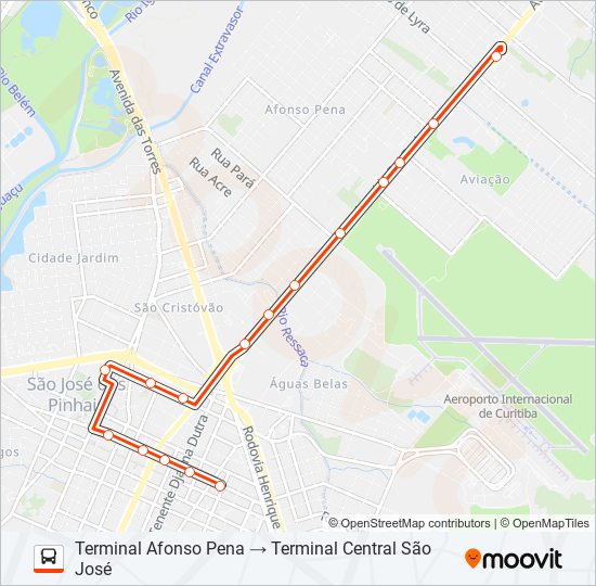 101 T. AFONSO PENA / T. CENTRAL bus Line Map