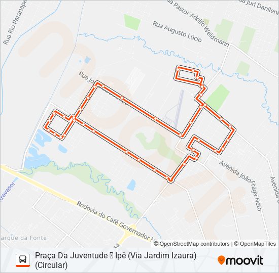 202 PIT PRAÇA DA JUVENTUDE / IPÊ bus Line Map