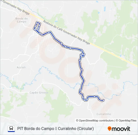 149 PIT BORDA DO CAMPO / CURRALINHO Bus Line Map