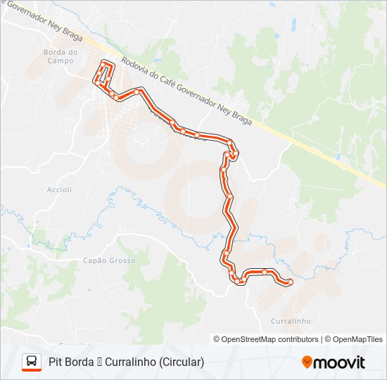 Mapa de 149 PIT BORDA DO CAMPO / CURRALINHO de autobús