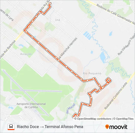 120 T. AFONSO PENA / FÁTIMA - RIACHO DOCE Bus Line Map