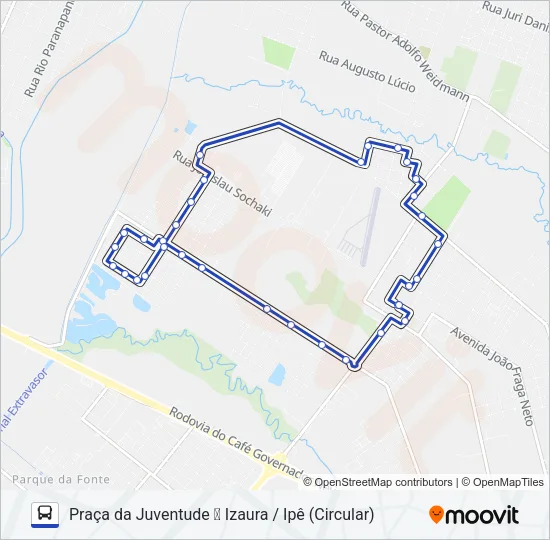 211 PIT PRAÇA DA JUVENTUDE / IZAURA - IPÊ Bus Line Map