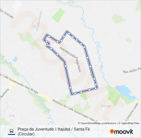 203 PIT PRAÇA DA JUVENTUDE / SANTA FÉ (ITAJUBÁ - 1) Bus Line Map