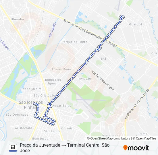 200 PIT PRAÇA DA JUVENTUDE / CENTRO (VIA IZABEL REDENTORA) Bus Line Map