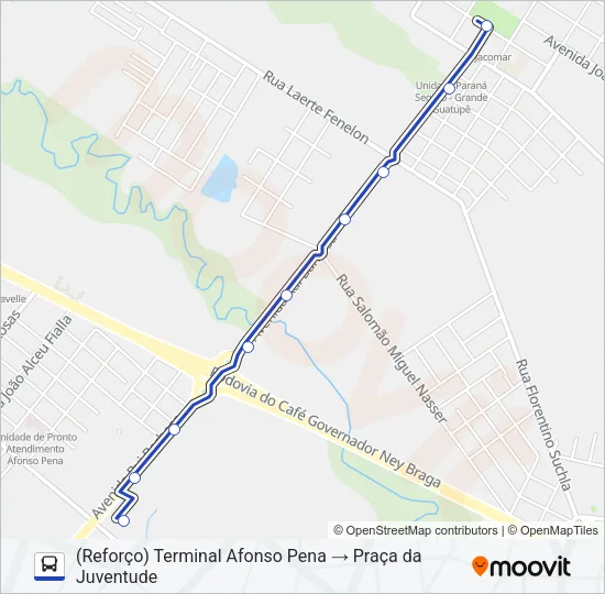 200 PIT PRAÇA DA JUVENTUDE / CENTRO (VIA IZABEL REDENTORA) Bus Line Map