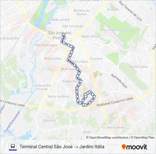 1003 JARDIM ITÁLIA Bus Line Map