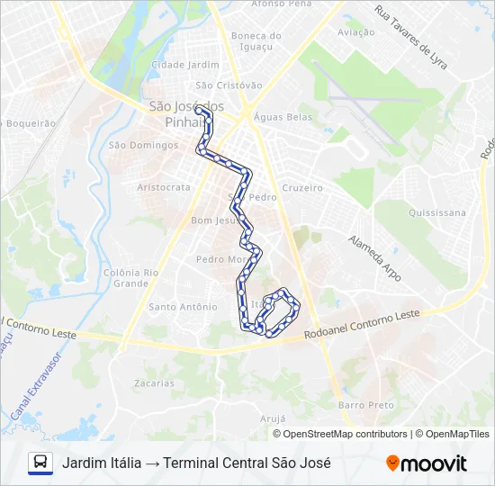 1003 JARDIM ITÁLIA Bus Line Map