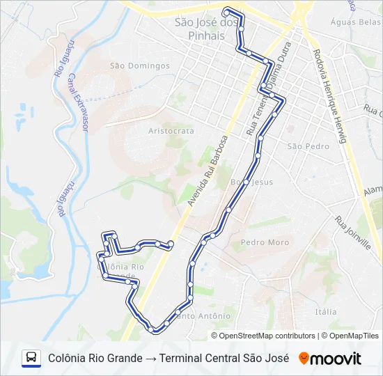 1000 COLÔNIA RIO GRANDE Bus Line Map