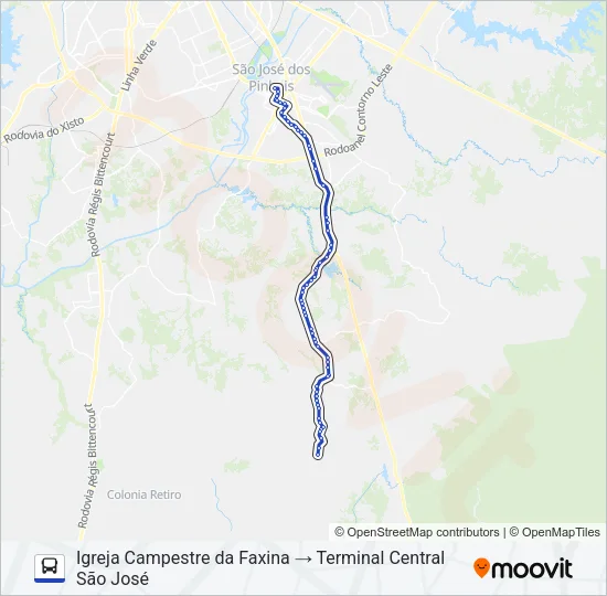 1020 CAMPESTRE DA FAXINA Bus Line Map