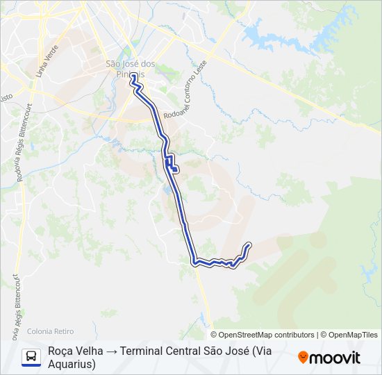 Mapa da linha 1022 MALHADA / ROÇA VELHA de ônibus