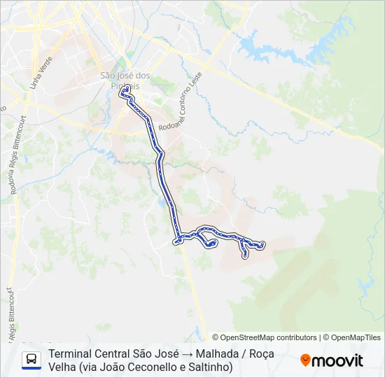 Mapa de 1022 MALHADA / ROÇA VELHA de autobús