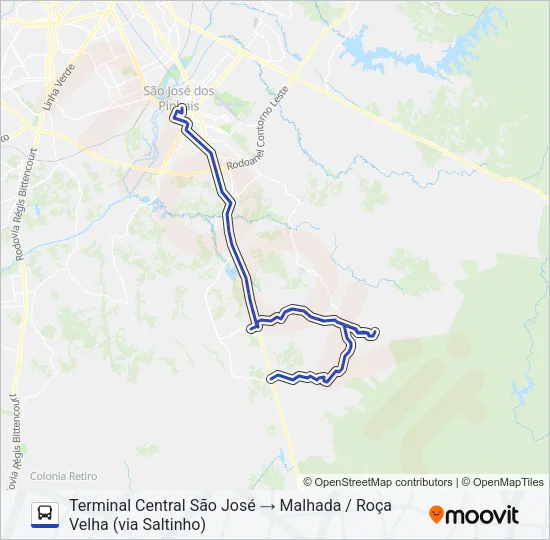 1022 MALHADA / ROÇA VELHA Bus Line Map