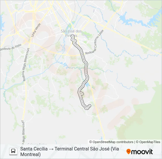 1052 CAMPO LARGO (DIRETO) Bus Line Map