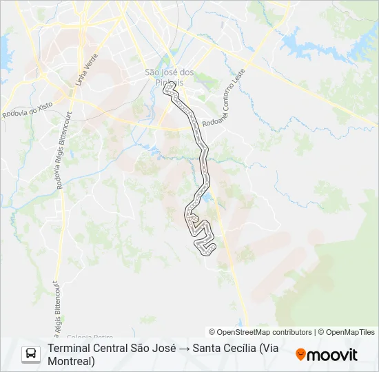 1052 CAMPO LARGO (DIRETO) Bus Line Map