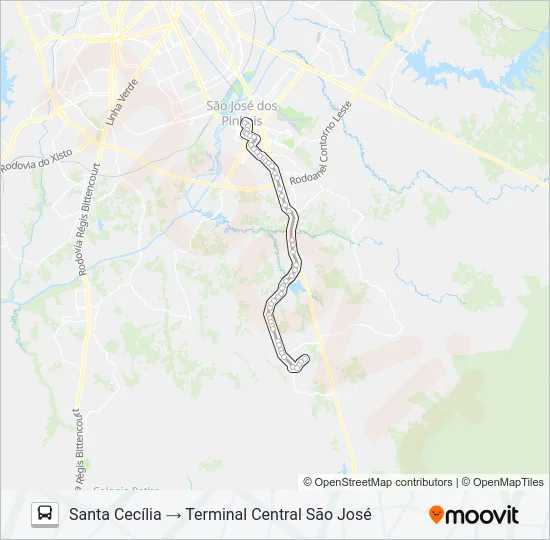 1052 CAMPO LARGO (DIRETO) Bus Line Map