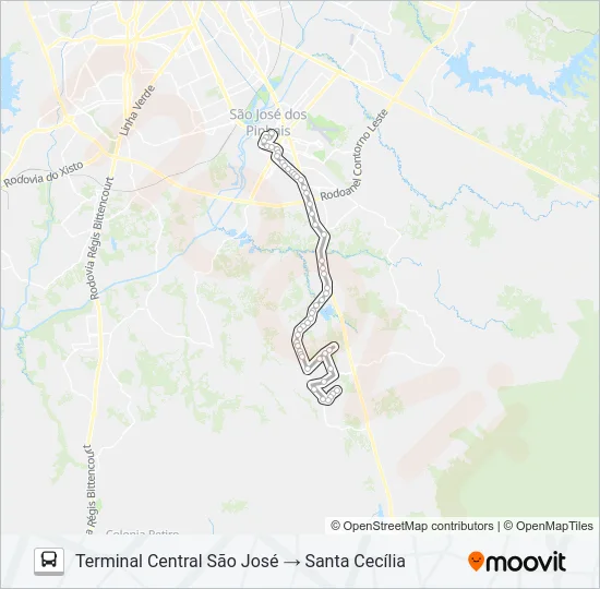 1052 CAMPO LARGO (DIRETO) Bus Line Map
