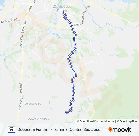 1009 FAXINA / QUEBRADA FUNDA Bus Line Map