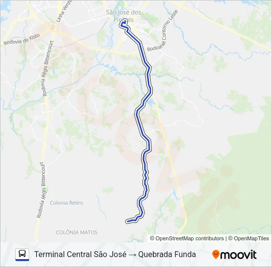 1009 FAXINA / QUEBRADA FUNDA Bus Line Map