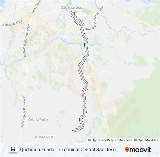 1009 FAXINA / QUEBRADA FUNDA bus Line Map