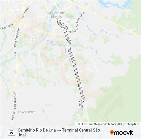 Mapa de 1047 (B) CONTENDA (RIO DE UNA) de autobús