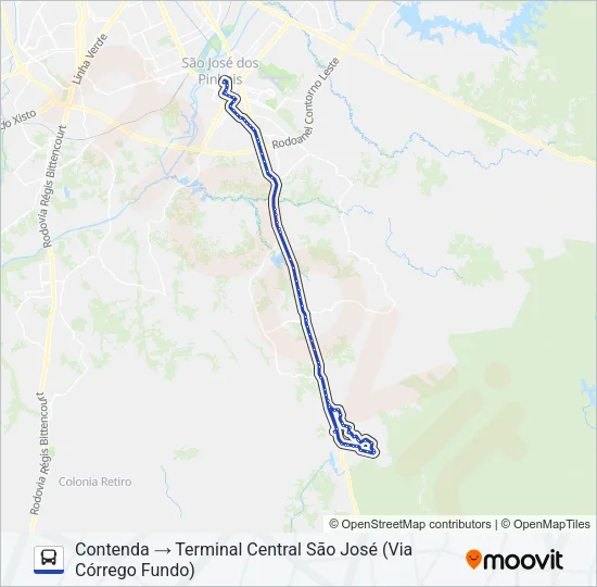 1047 (C) CONTENDA (CÓRREGO FUNDO) Bus Line Map