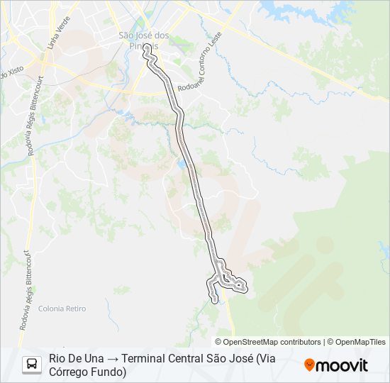 1047 (A) CONTENDA (CÓRREGO FUNDO / RIO DE UNA) bus Line Map