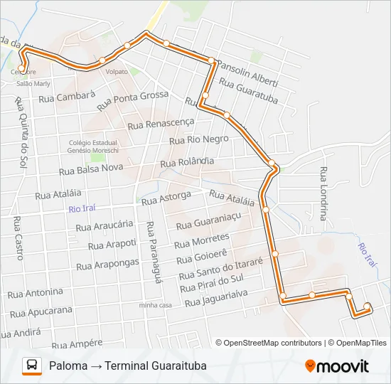 B22 PALOMA Bus Line Map