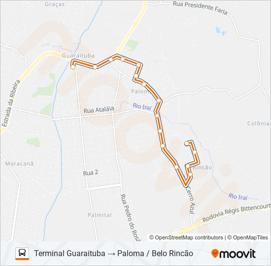 Mapa de B22 PALOMA de autobús