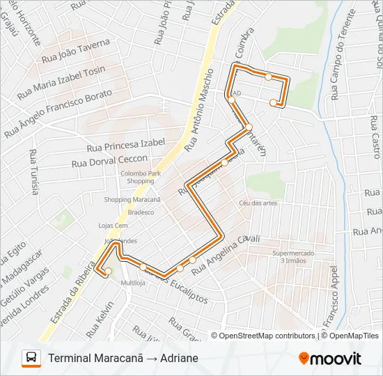 B16 ADRIANE Bus Line Map