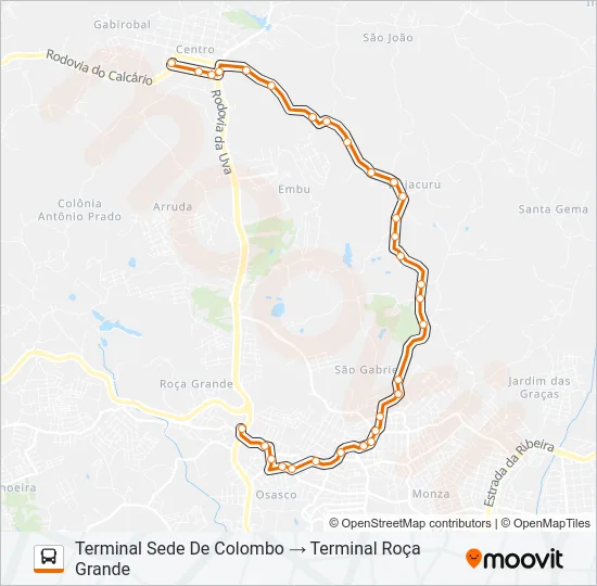 S16 GUARACI Bus Line Map