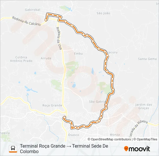S16 GUARACI Bus Line Map