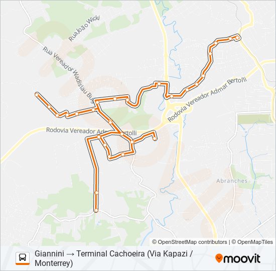 A16 GIANNINI bus Line Map